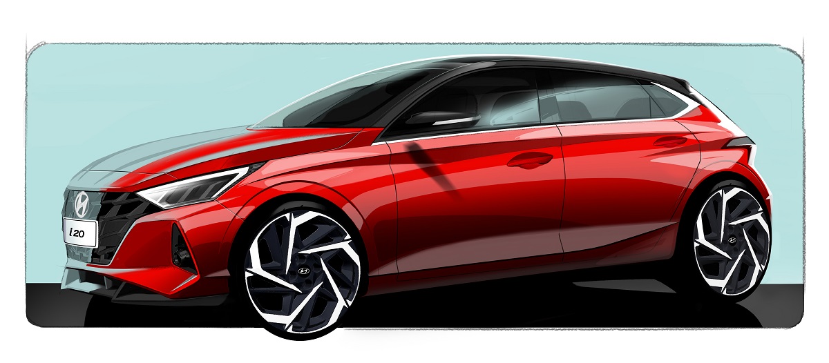 Stregtegninger af ny Hyundai i20